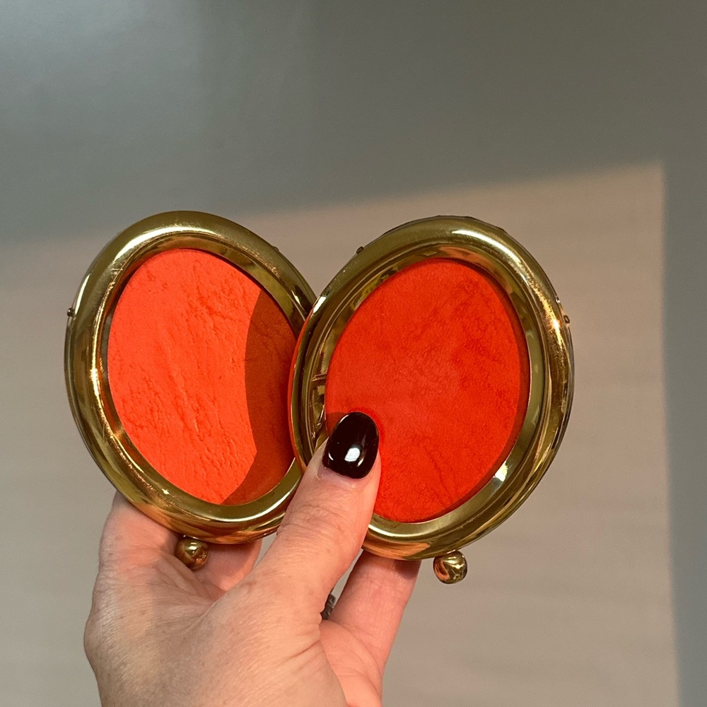 Vintage Pair of 2 by 3 brass oval picture frame